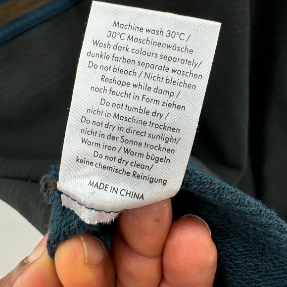 WRAP striped dress brown blue long sleeve size 8 - Picture 6 of 8